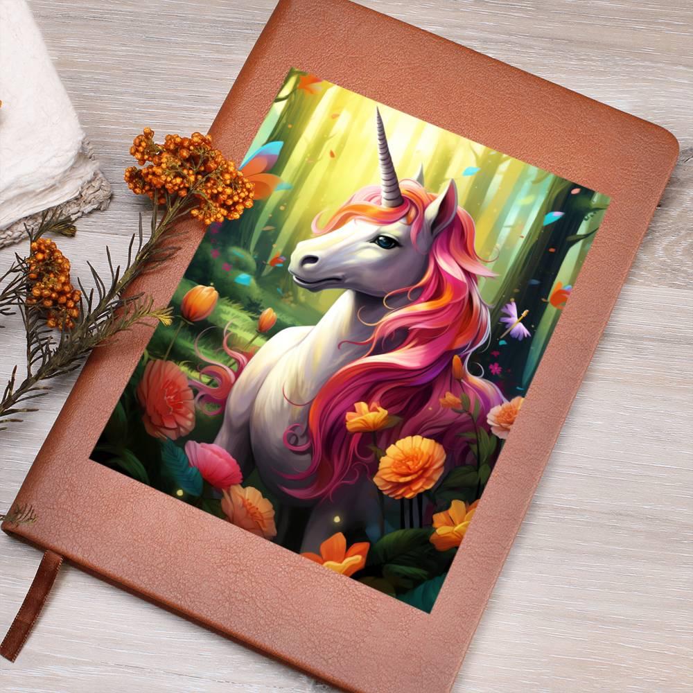 Cute Unicorn 025 - Vegan Leather Journal