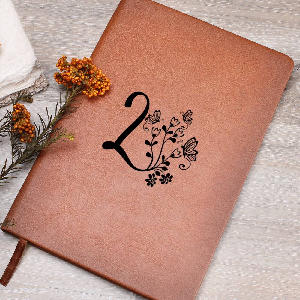 Botanical Monogram L - Vegan Leather Journal