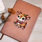 Cute Christmas Reindeer 015 - Vegan Leather Journal