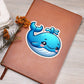 Cute Blue whale sticker 15 - Vegan Leather Journal