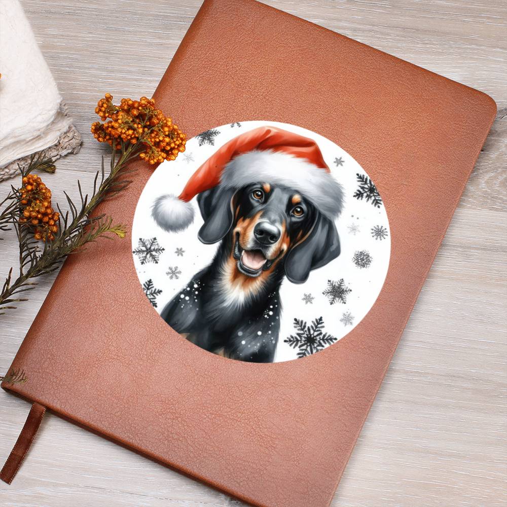 Christmas Dog - Austrian Black and Tan Hound - Vegan Leather Journal