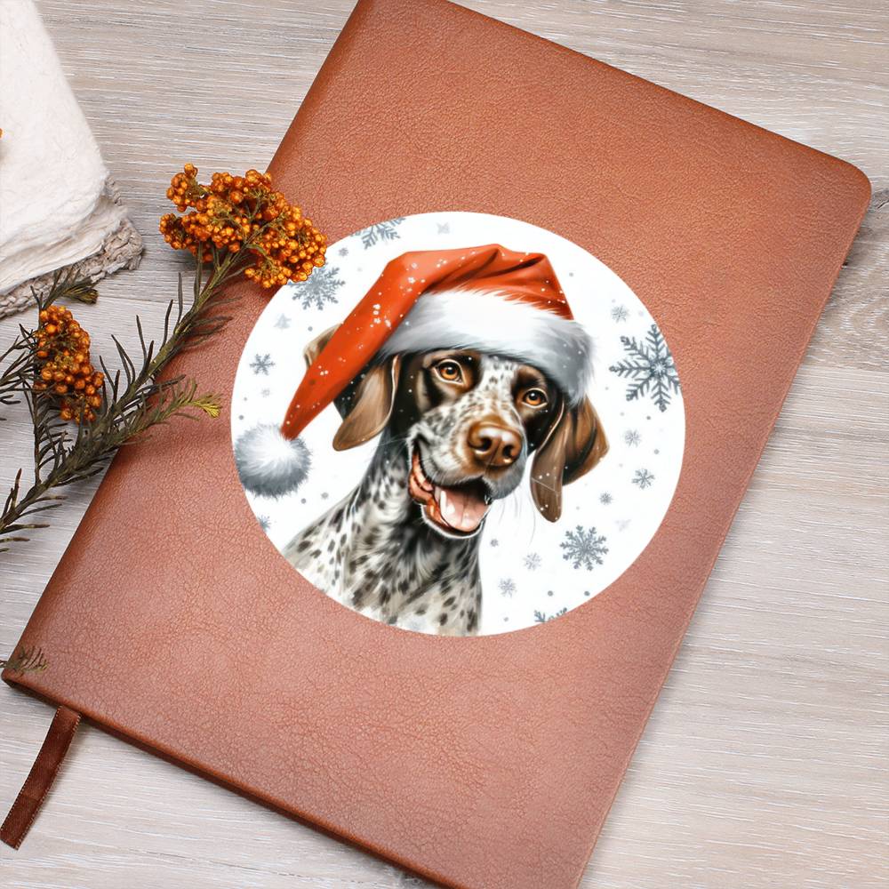 Christmas Dog - Pointer - Vegan Leather Journal