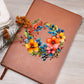 Floral Flower Wreath 011 - Vegan Leather Journal