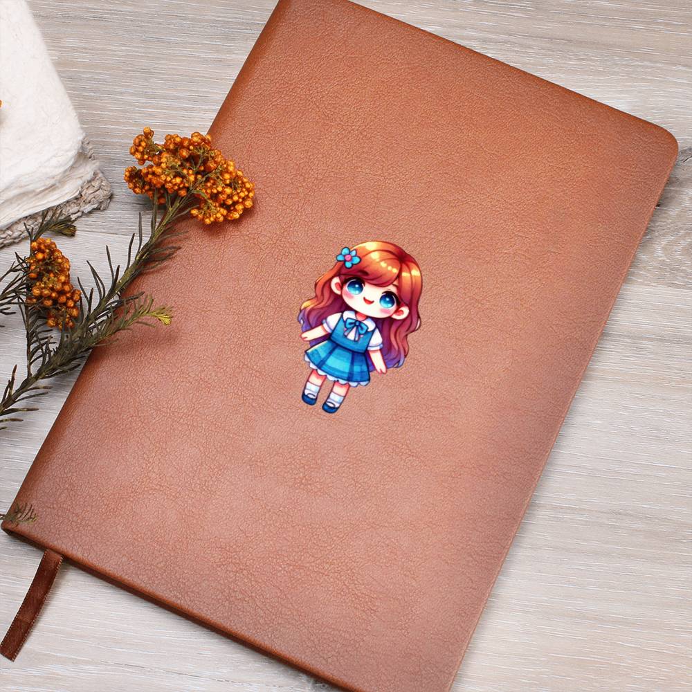 Cute Back to School Sticker 008 - Vegan Leather Journal