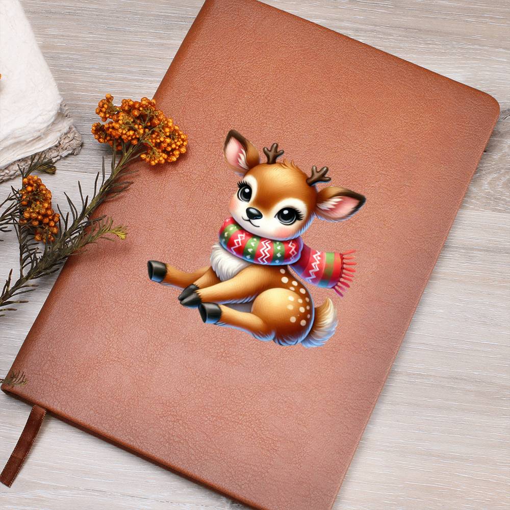 Cute Christmas Reindeer 003 - Vegan Leather Journal