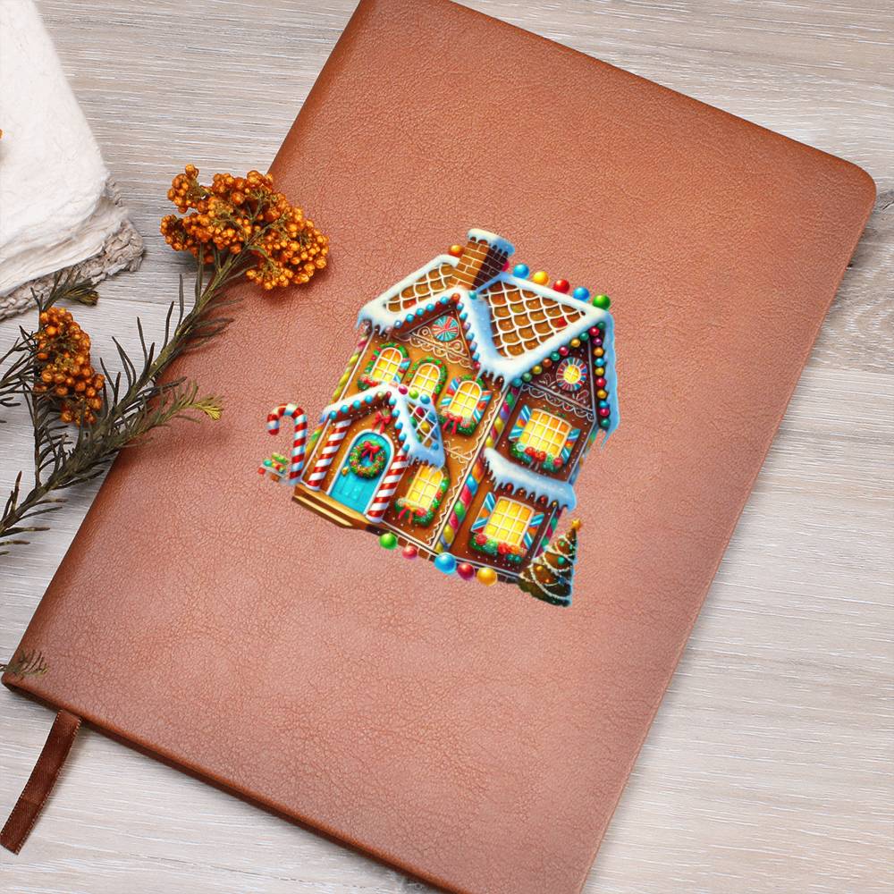 Christmas Gingerbread House 006 - Vegan Leather Journal