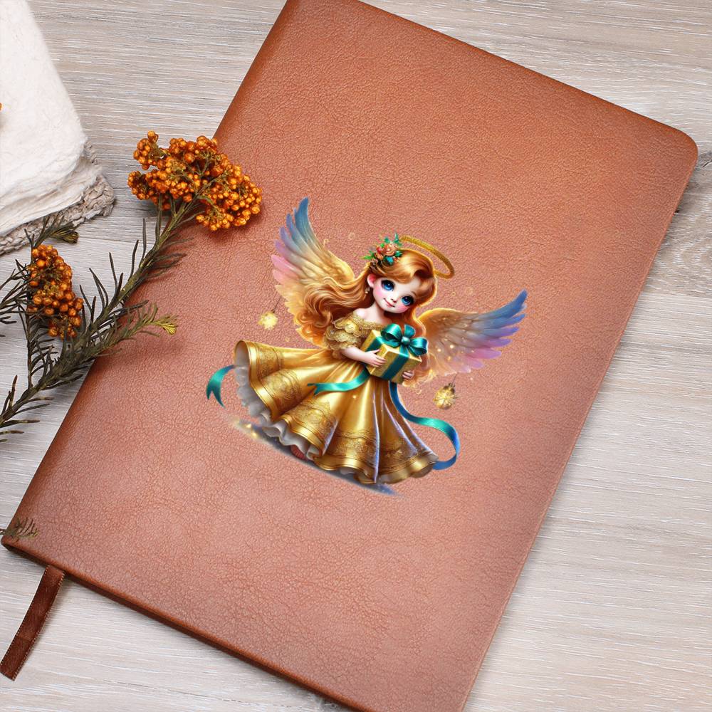 Cute Christmas Angel 012 - Vegan Leather Journal