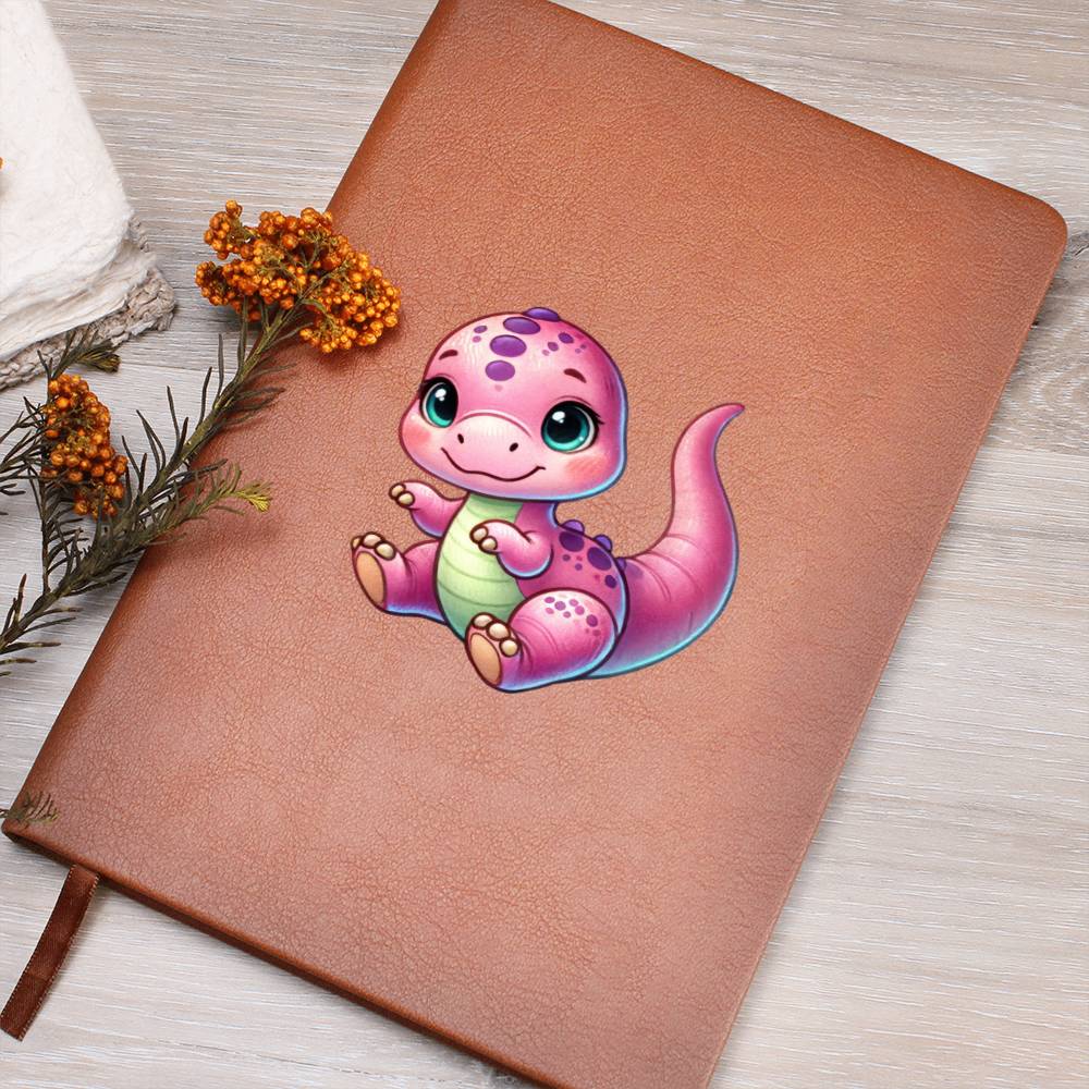 Colorful Baby Dinosaur 086 - Vegan Leather Journal