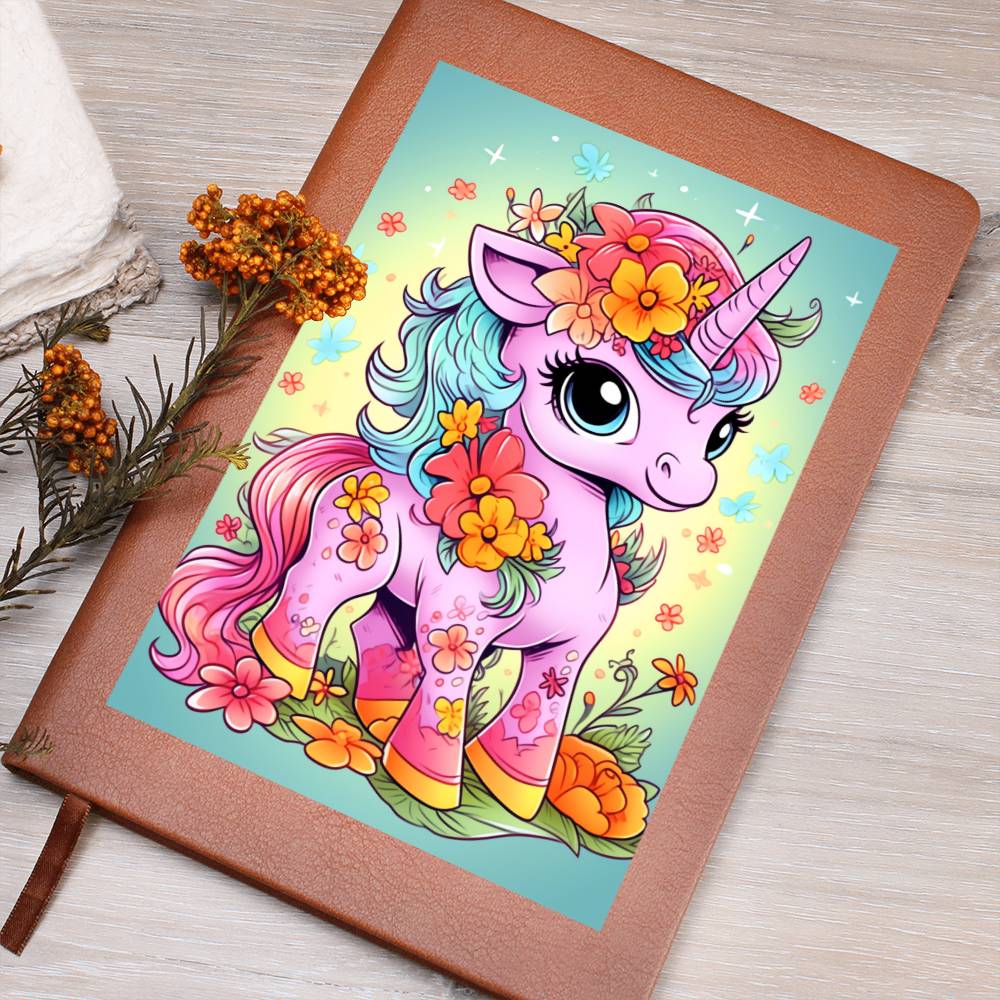 Cute Unicorn 059 - Vegan Leather Journal