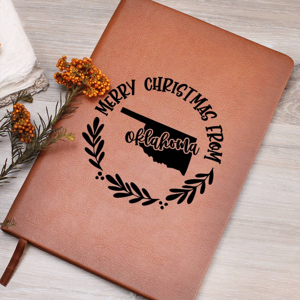 Merry Christmas From Oklahoma - Vegan Leather Journal