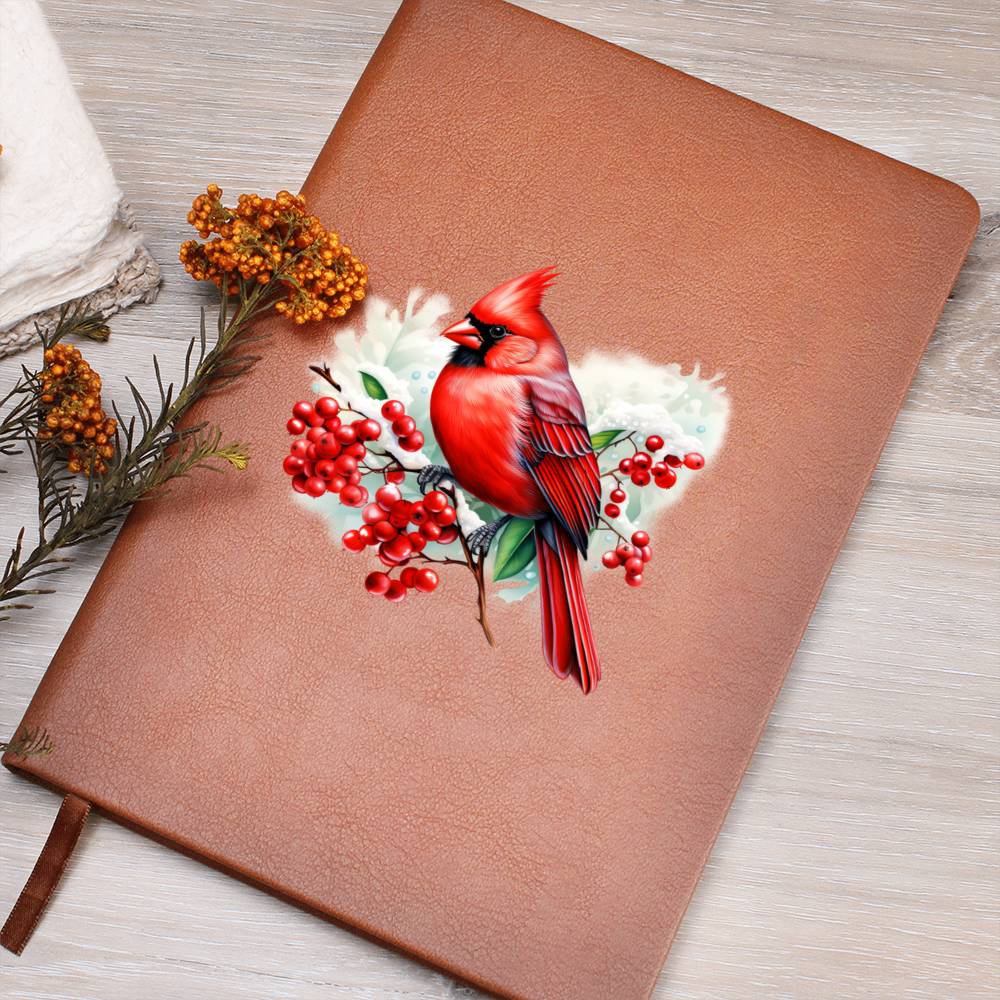 Christmas Cardinal 008 - Vegan Leather Journal