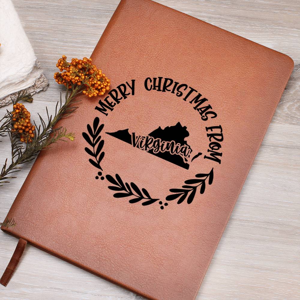 Merry Christmas From Virginia - Vegan Leather Journal