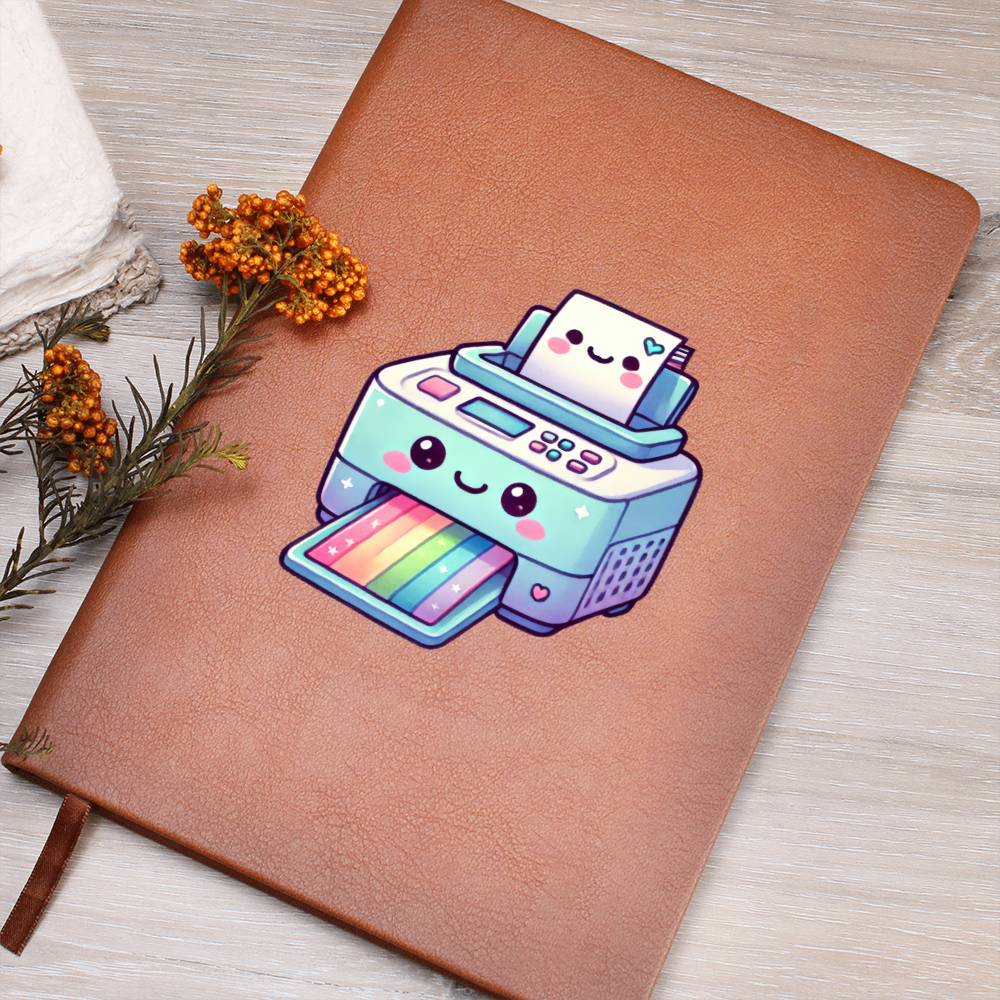 Cute Back to School Sticker 061 - Vegan Leather Journal