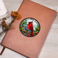 Christmas Red Cardinal Stained Glass Design 010 - Vegan Leather Journal
