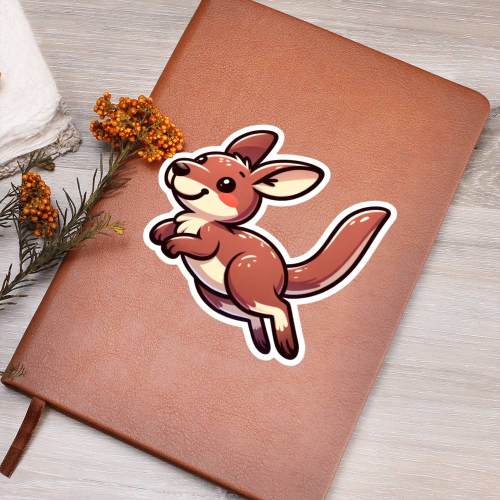 Cute Wallaby sticker 206 - Vegan Leather Journal