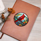 Christmas Red Cardinal Stained Glass Design 011 - Vegan Leather Journal