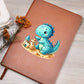 Colorful Baby Dinosaur 041 - Vegan Leather Journal