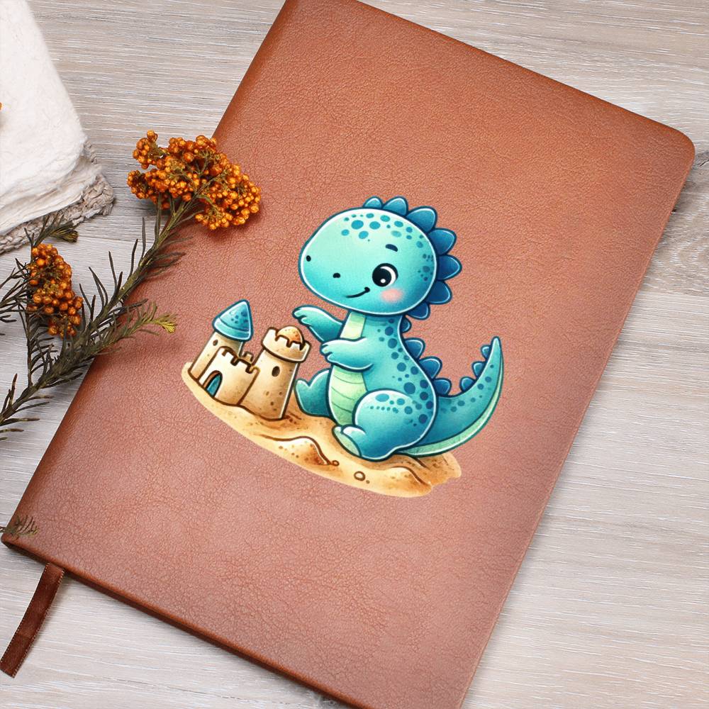 Colorful Baby Dinosaur 041 - Vegan Leather Journal