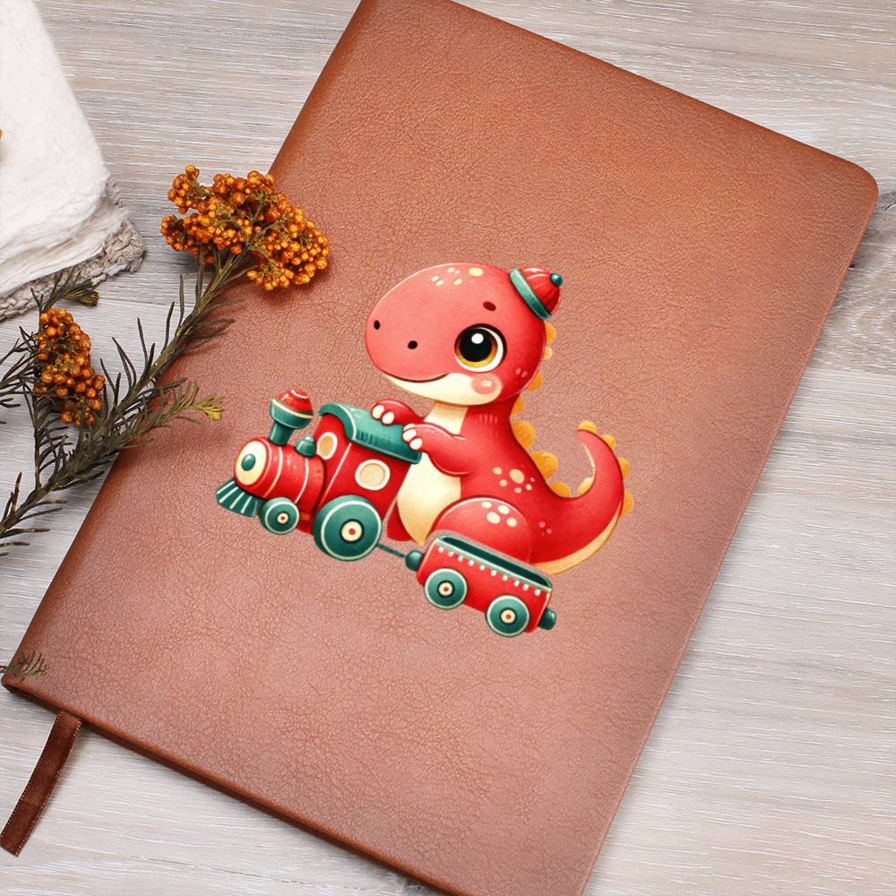 Colorful Baby Dinosaur 098 - Vegan Leather Journal