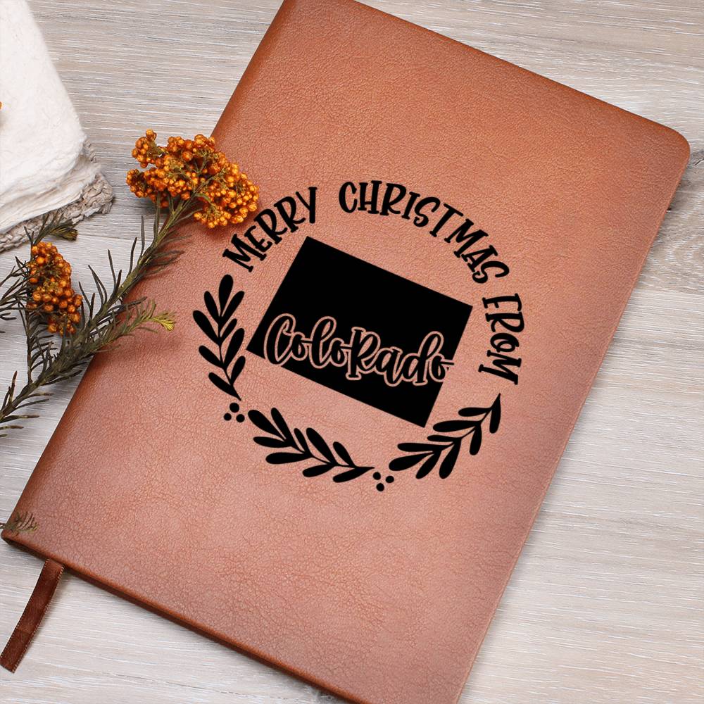 Merry Christmas From Colorado - Vegan Leather Journal