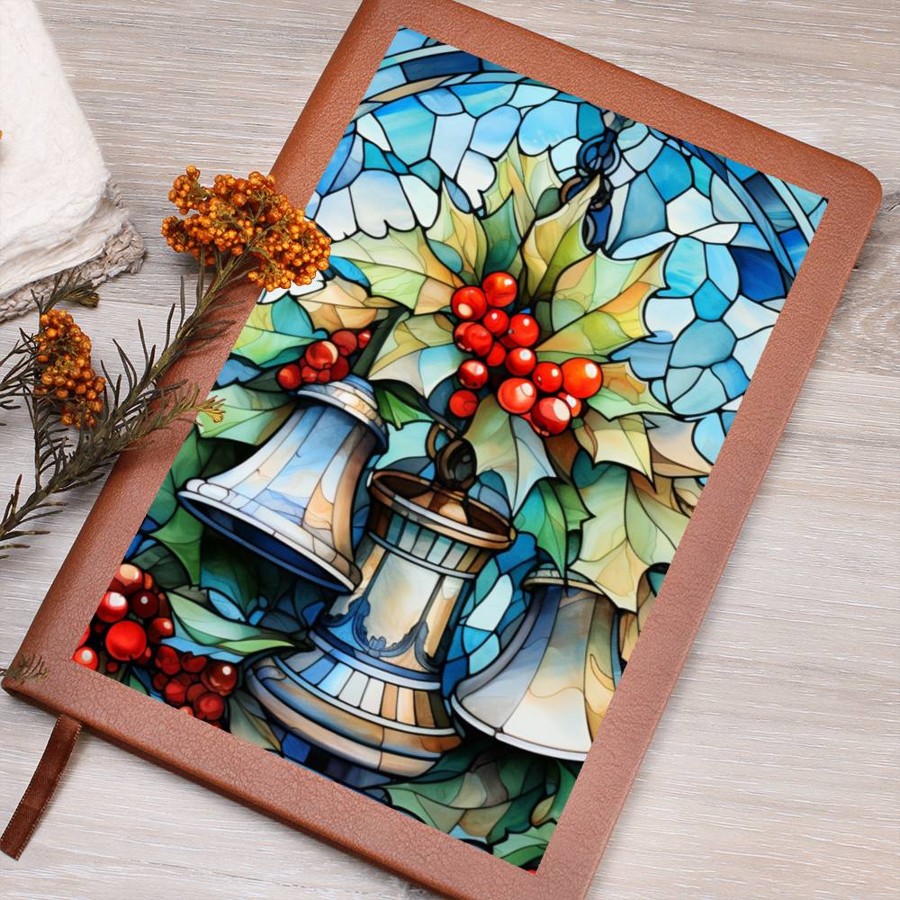 Christmas Stained Glass Design 012 - Vegan Leather Journal