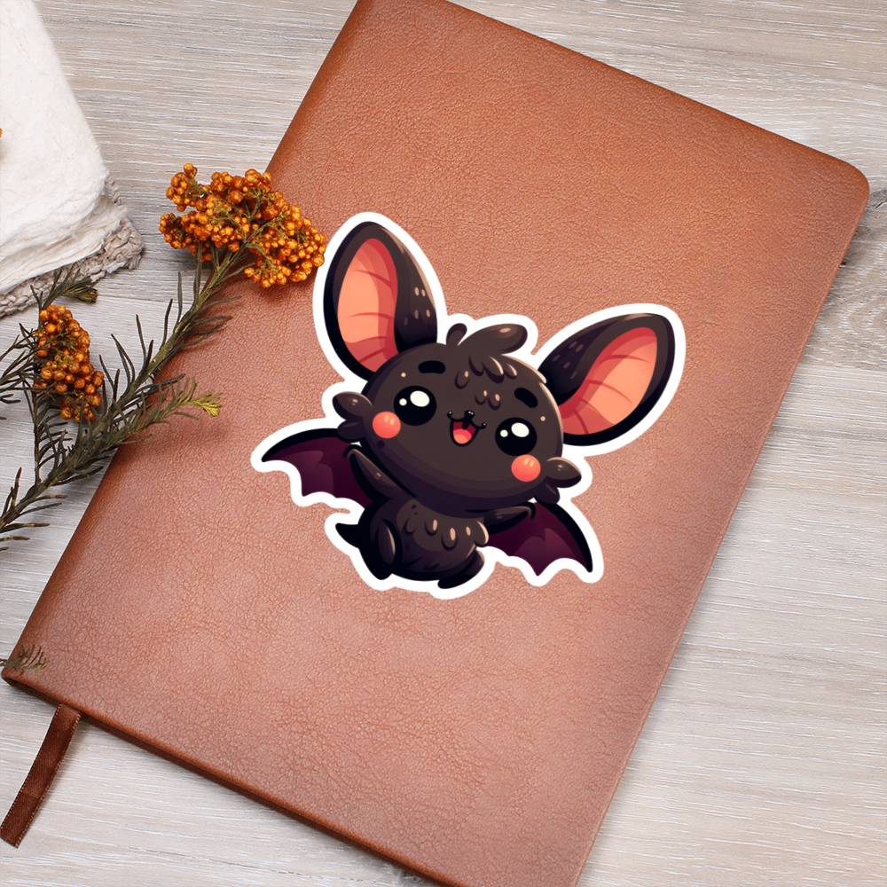 Cute Bat sticker 08  - Vegan Leather Journal