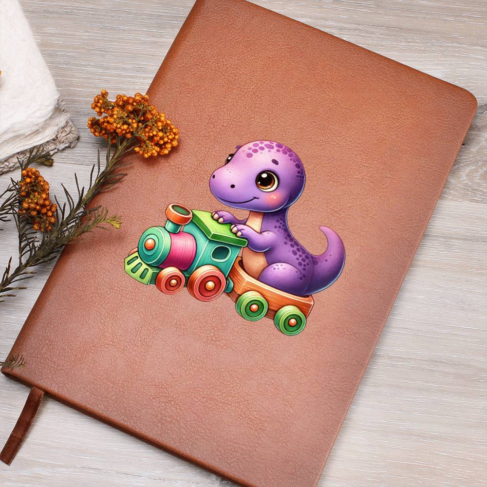 Colorful Baby Dinosaur 101 - Vegan Leather Journal