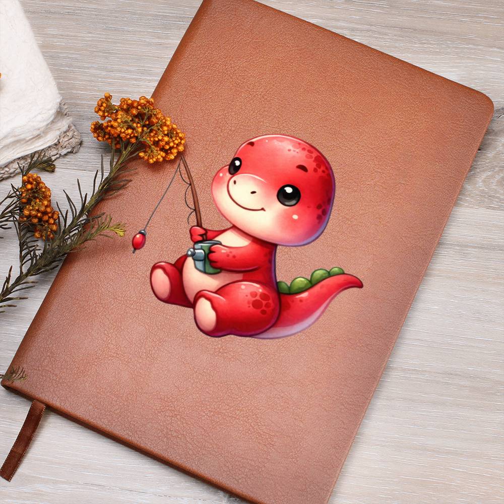 Colorful Baby Dinosaur 043 - Vegan Leather Journal