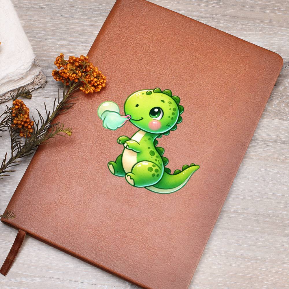 Colorful Baby Dinosaur 040 - Vegan Leather Journal