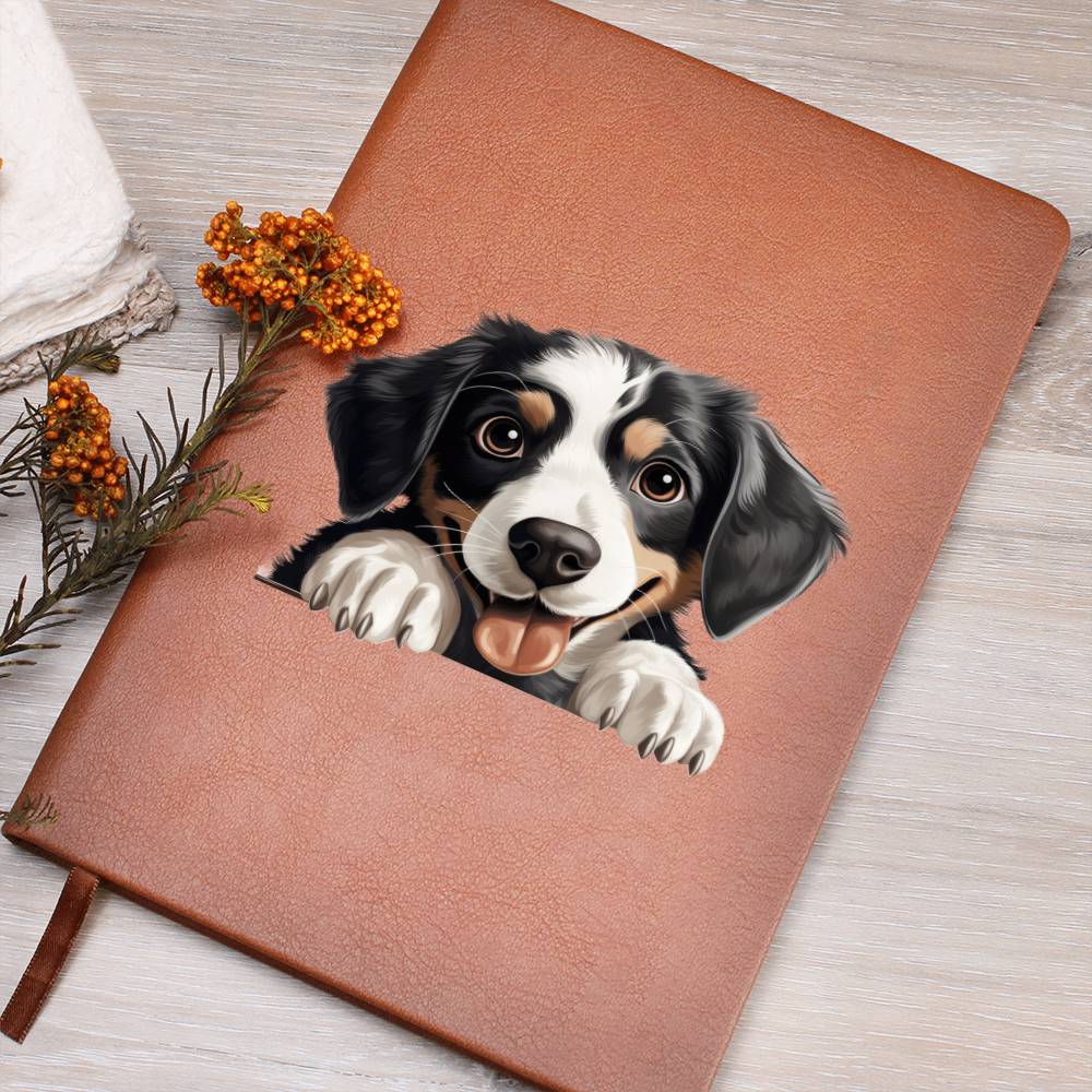 Appenzeller Sennenhund Peeking - Vegan Leather Journal