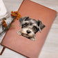 Miniature Schnauzer Peeking - Vegan Leather Journal