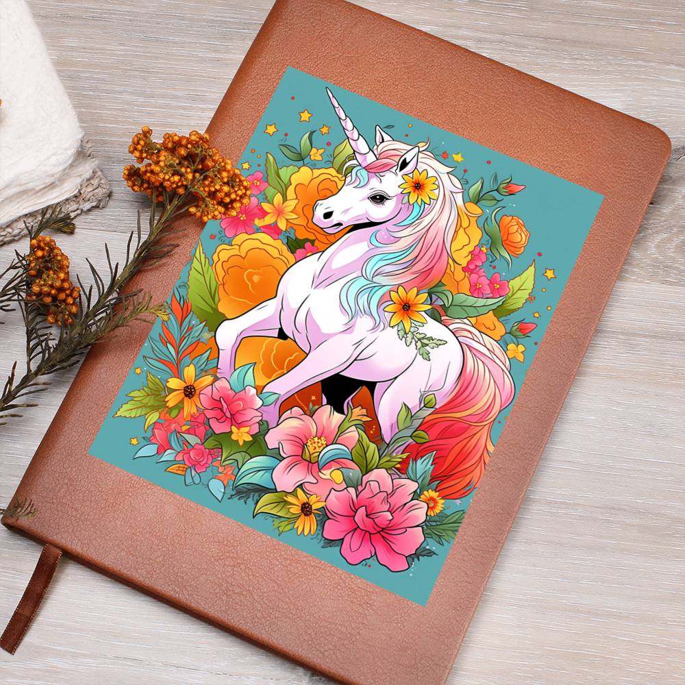 Cute Unicorn 046 - Vegan Leather Journal