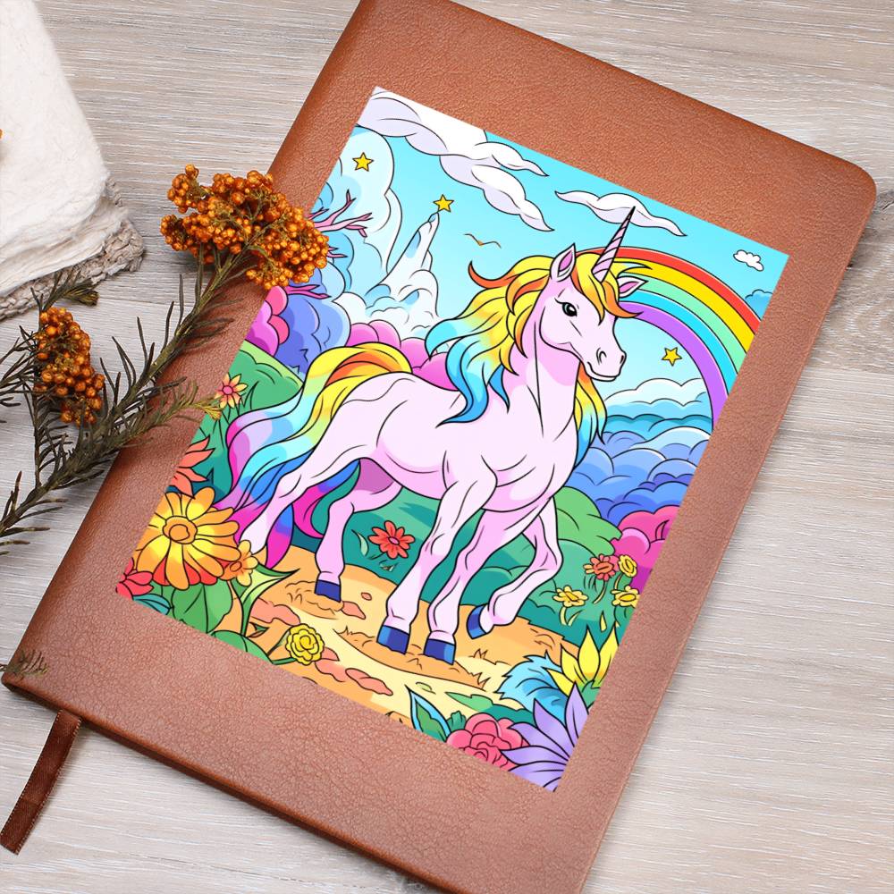 Cute Unicorn 047 - Vegan Leather Journal