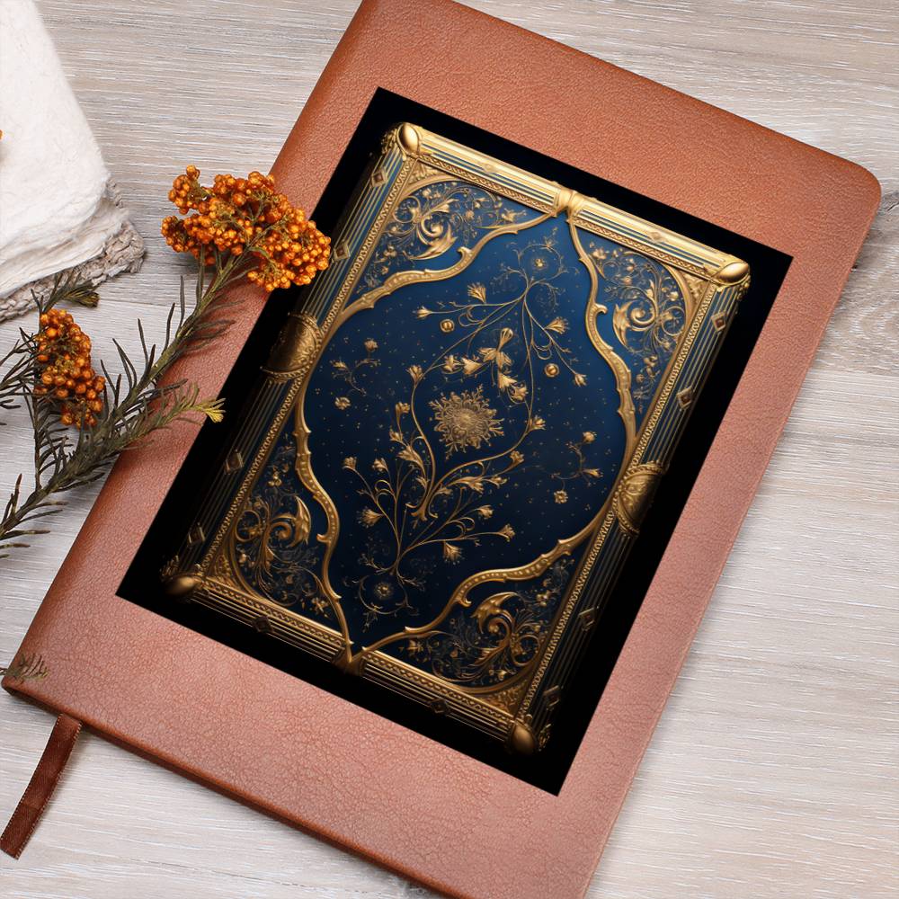 Ornate Gold Cover 018 - Vegan Leather Journal