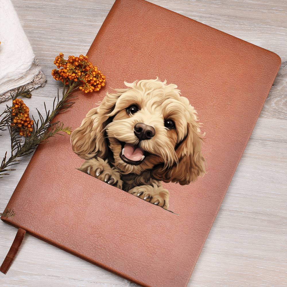 Cockapoo Peeking - Vegan Leather Journal