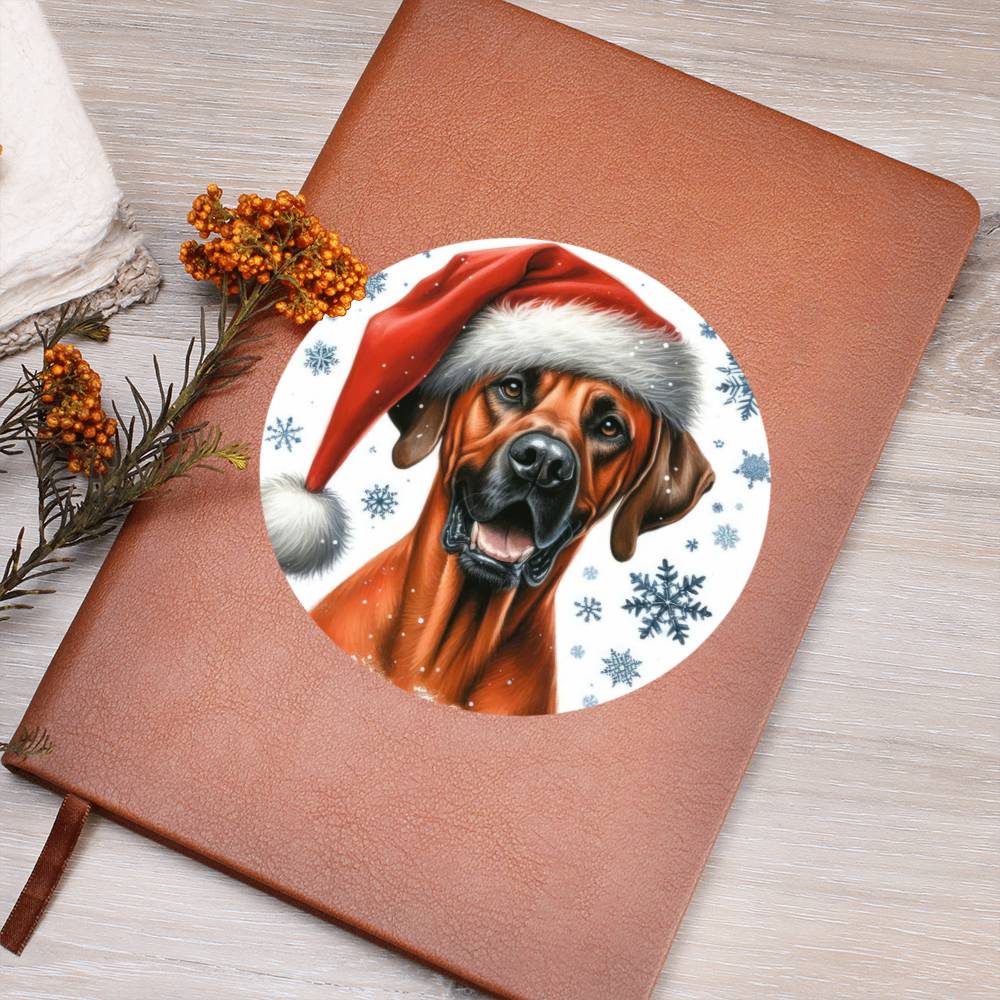 Christmas Dog - Rhodesian Ridgeback - Vegan Leather Journal