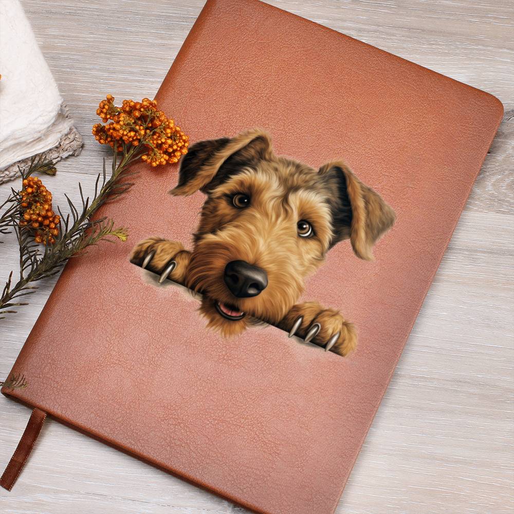 Welsh Terrier Peeking - Vegan Leather Journal
