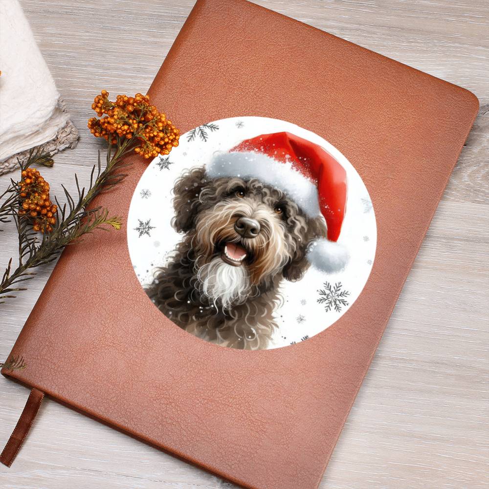 Christmas Dog - Spanish Water - Vegan Leather Journal