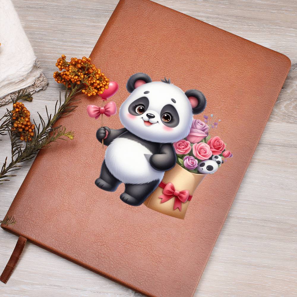 Valentine's Day Panda 007 - Vegan Leather Journal