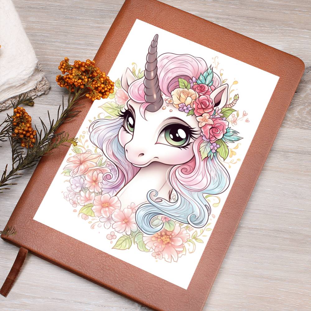 Cute Unicorn 048 - Vegan Leather Journal