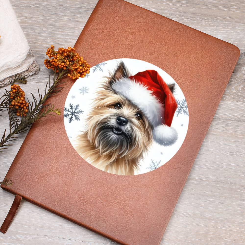 Christmas Dog - Cairn Terrier - Vegan Leather Journal