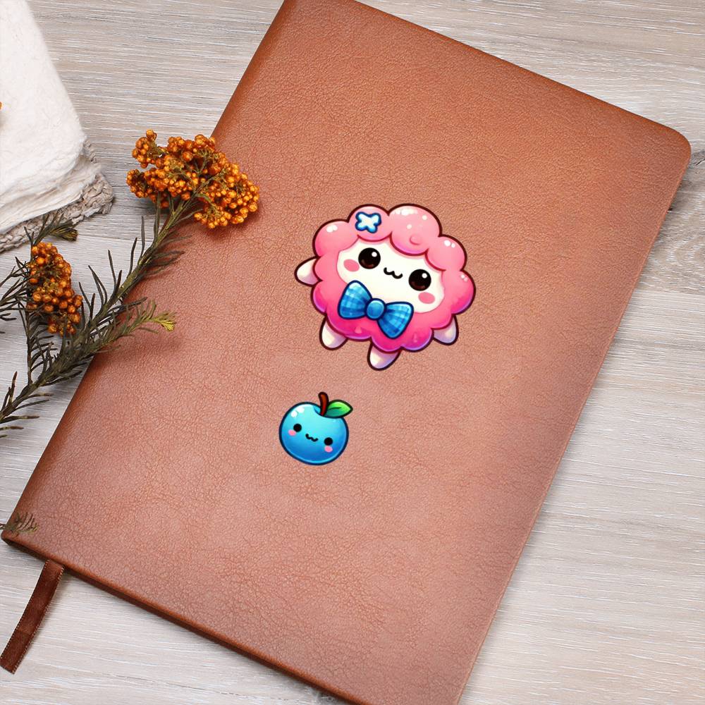 Cute Back to School Sticker 026 - Vegan Leather Journal