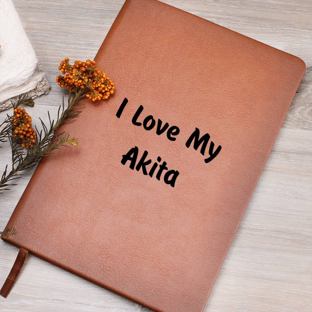 Love My Akita v4 - Vegan Leather Journal