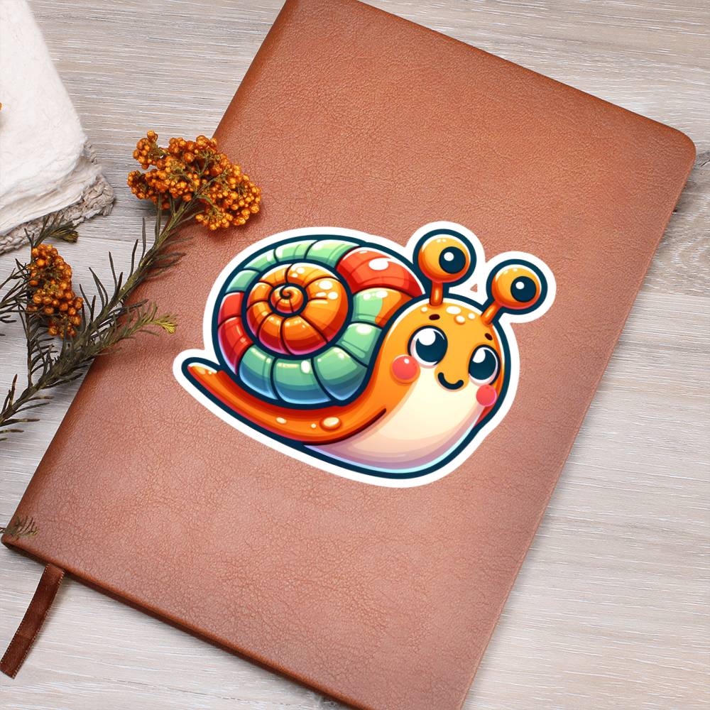 Cute Snail sticker 158 - Vegan Leather Journal