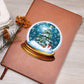 Watercolor Christmas Snow Globe 010 - Vegan Leather Journal