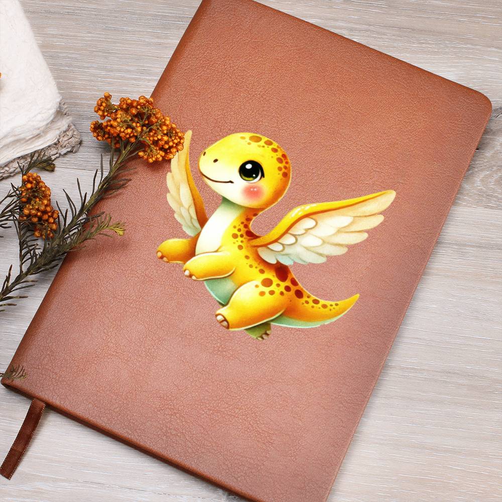 Colorful Baby Dinosaur 079 - Vegan Leather Journal