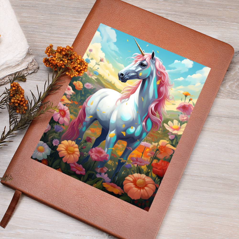 Cute Unicorn 040 - Vegan Leather Journal