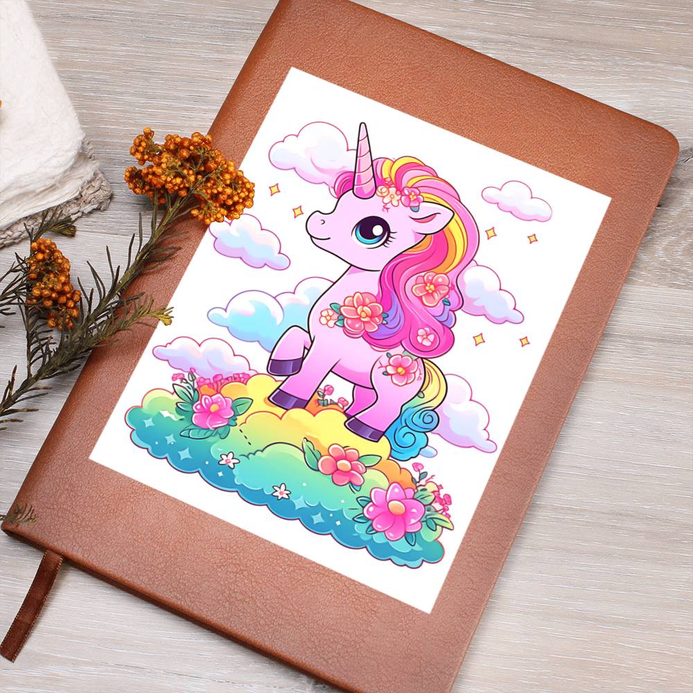 Cute Unicorn 109 - Vegan Leather Journal