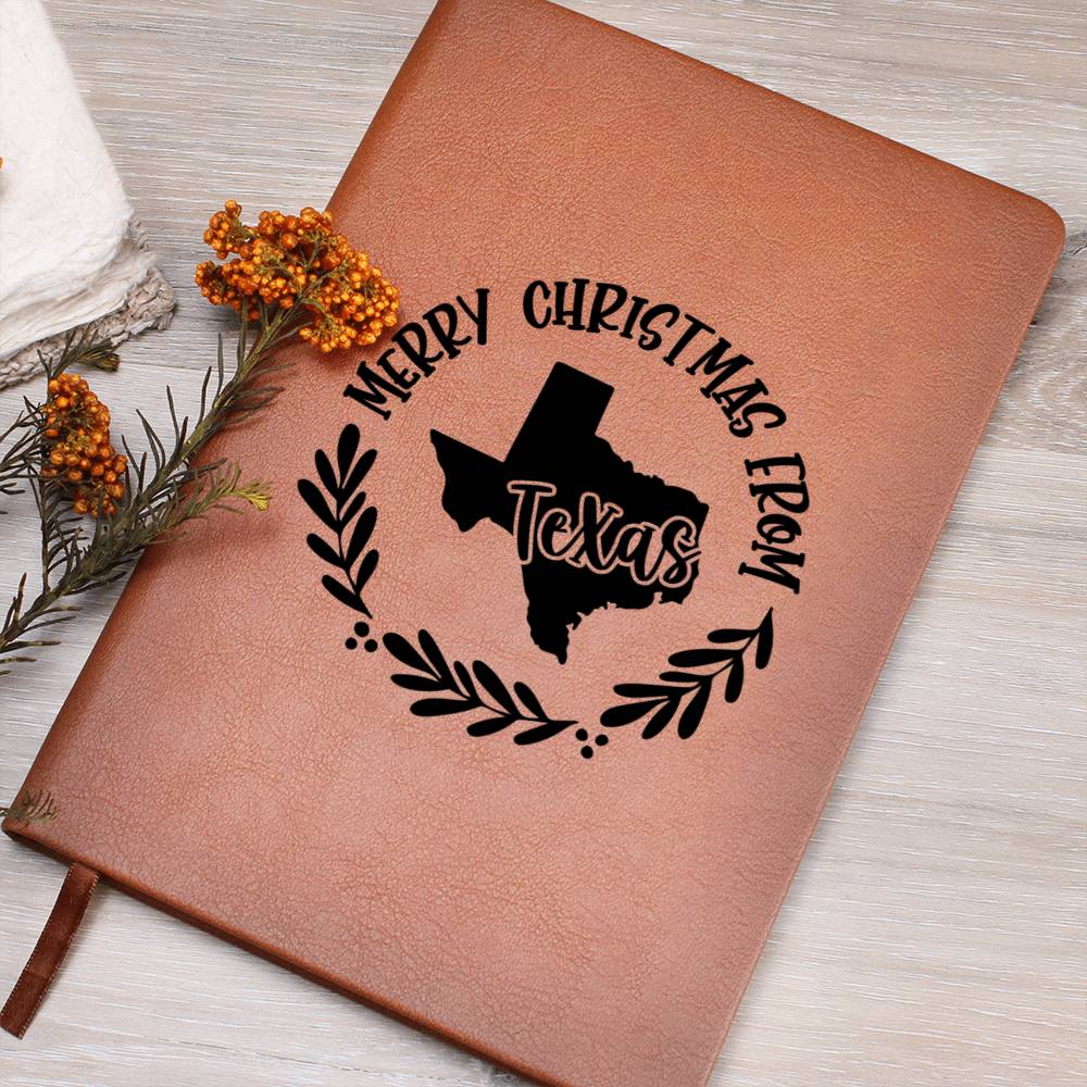 Merry Christmas From Texas - Vegan Leather Journal