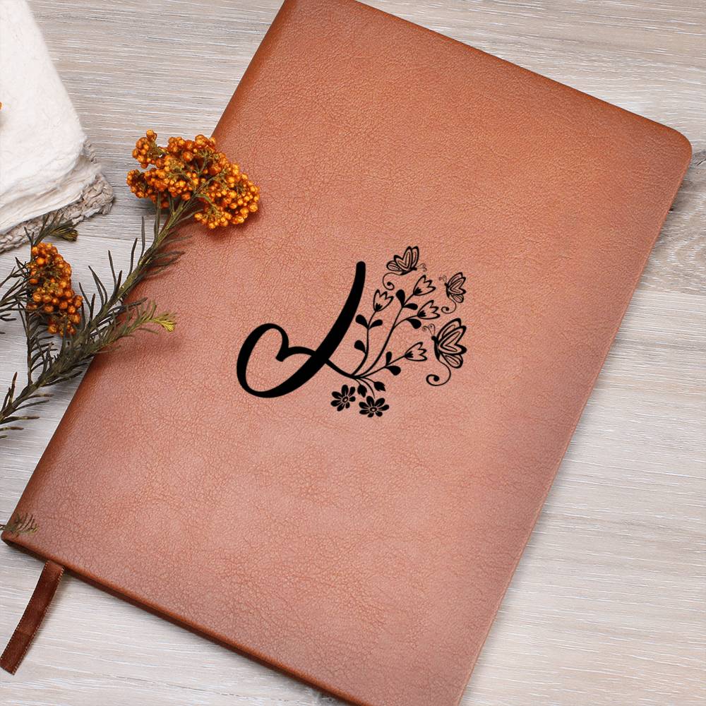Botanical Monogram J - Vegan Leather Journal